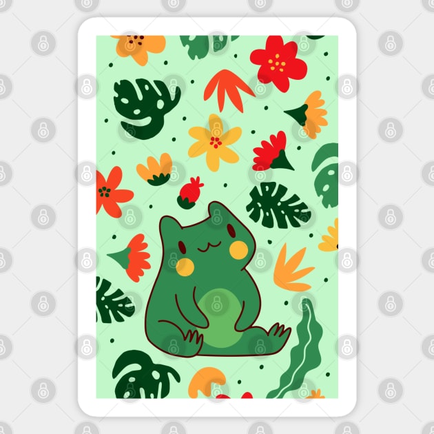 Cute Froggy Cottagecore Aesthetic Sticker by Sugoi Otaku Gifts